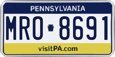 PA license plate MRO8691