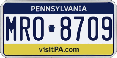 PA license plate MRO8709