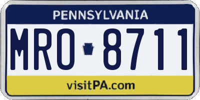PA license plate MRO8711