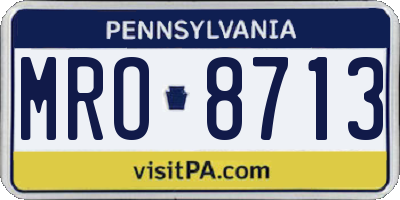 PA license plate MRO8713
