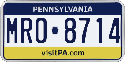 PA license plate MRO8714