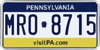 PA license plate MRO8715
