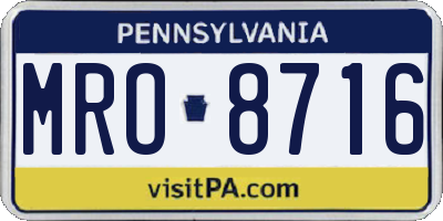 PA license plate MRO8716