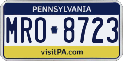 PA license plate MRO8723