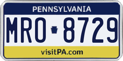 PA license plate MRO8729