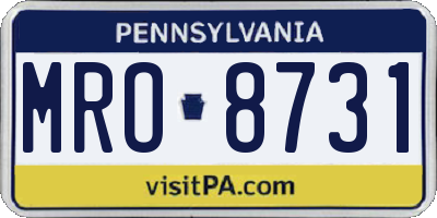PA license plate MRO8731
