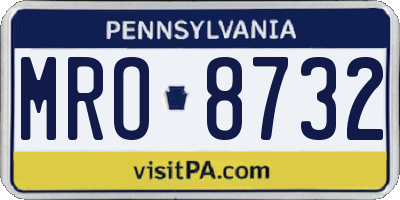 PA license plate MRO8732