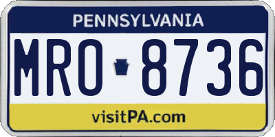 PA license plate MRO8736