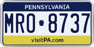 PA license plate MRO8737