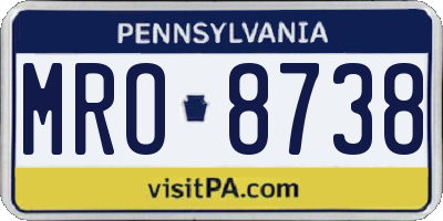 PA license plate MRO8738