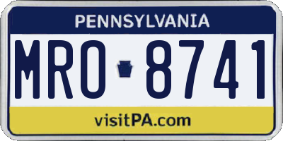 PA license plate MRO8741