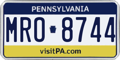 PA license plate MRO8744