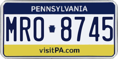 PA license plate MRO8745