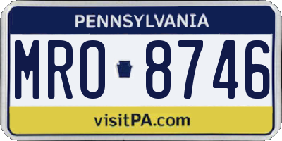 PA license plate MRO8746
