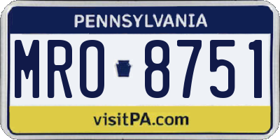 PA license plate MRO8751