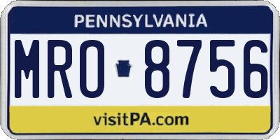 PA license plate MRO8756