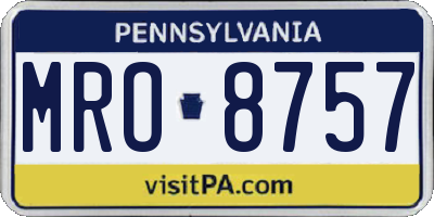 PA license plate MRO8757