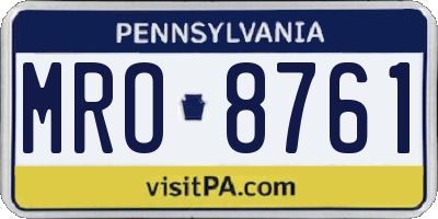 PA license plate MRO8761