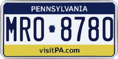 PA license plate MRO8780