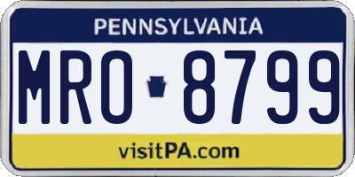 PA license plate MRO8799