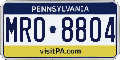 PA license plate MRO8804