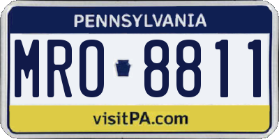 PA license plate MRO8811