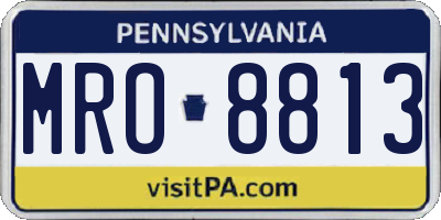 PA license plate MRO8813
