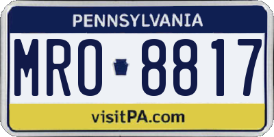 PA license plate MRO8817