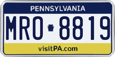 PA license plate MRO8819