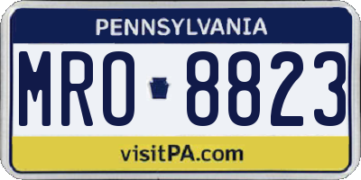PA license plate MRO8823