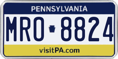 PA license plate MRO8824