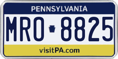 PA license plate MRO8825