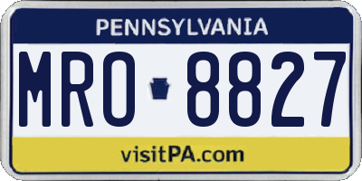 PA license plate MRO8827