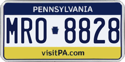 PA license plate MRO8828