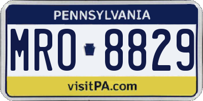 PA license plate MRO8829