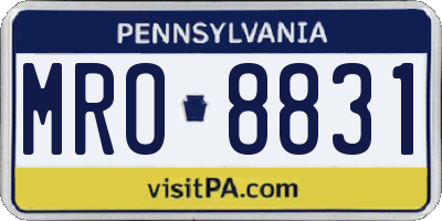 PA license plate MRO8831