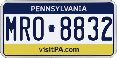 PA license plate MRO8832