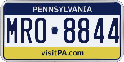 PA license plate MRO8844
