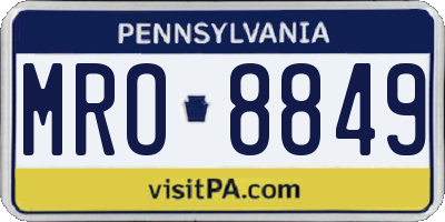 PA license plate MRO8849