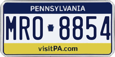 PA license plate MRO8854