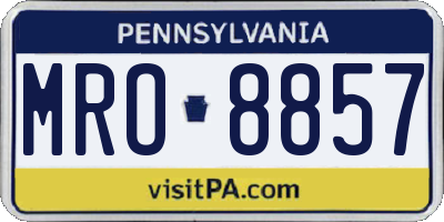 PA license plate MRO8857