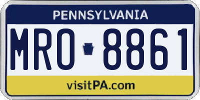 PA license plate MRO8861
