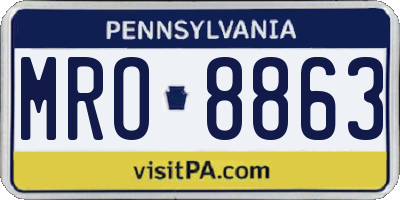 PA license plate MRO8863