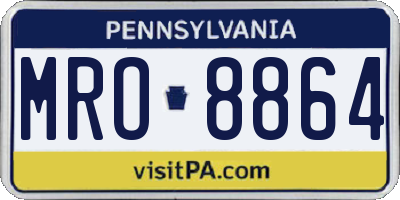 PA license plate MRO8864
