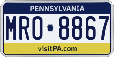 PA license plate MRO8867