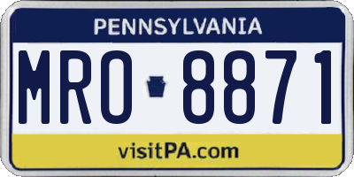 PA license plate MRO8871