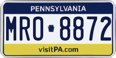 PA license plate MRO8872