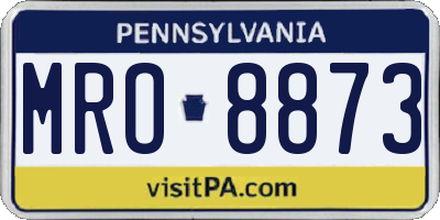 PA license plate MRO8873