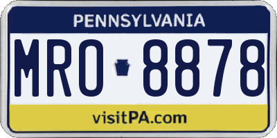 PA license plate MRO8878