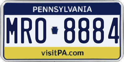 PA license plate MRO8884